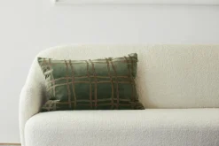 Tattersall Kuddfodral 40x60 cm, Forest Green / Konjak