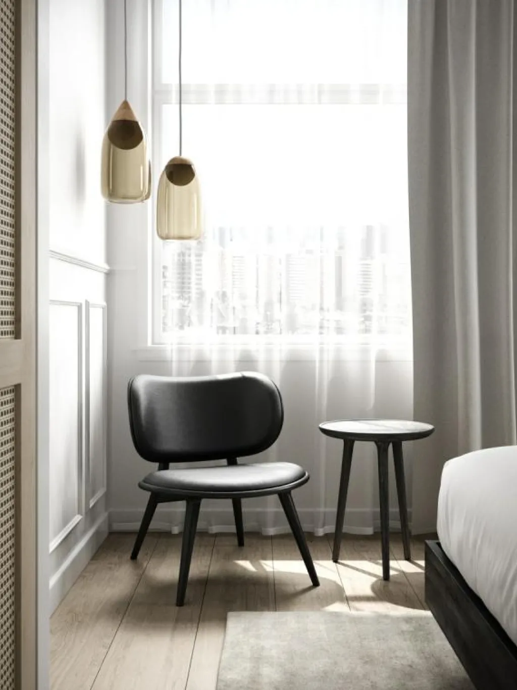 Mater Fåtöljer-The Lounge Chair Loungestol, Svartbetsad Bok