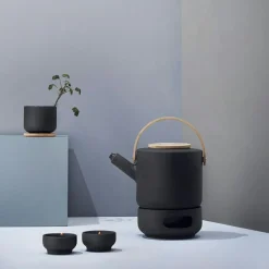 Stelton Tekoppar|Kaffekoppar-Theo Mugg Med Underlägg, Svart