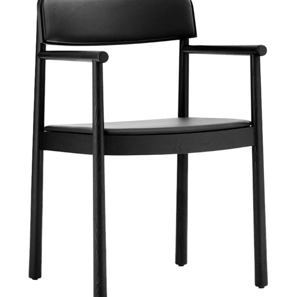 Timb Karmstol, Ultra Leather, Svart/Svart