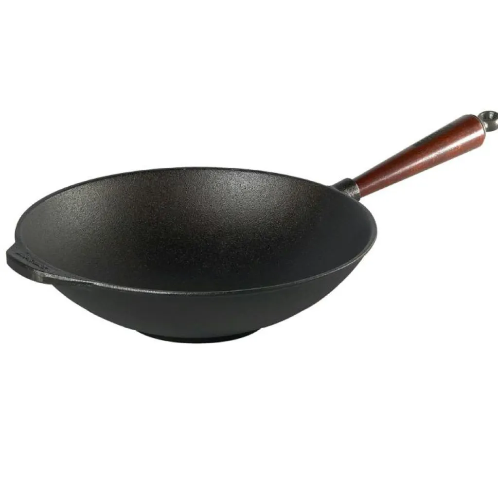 Skeppshult Wokpannor-Traditional Wok Med Trähandtag, 30 cm