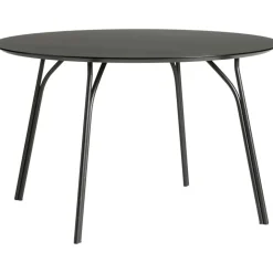 Tree Matbord Ø120, Svart Topp / Svarta Ben