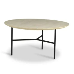 Tribeca Soffbord 80 cm, Såpad Rustik Ek/Svarta Ben