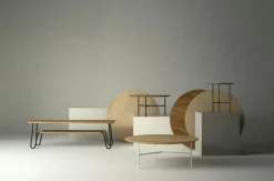 Tribeca Soffbord 80 cm, Såpad Rustik Ek/Svarta Ben