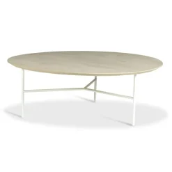 Tribeca Soffbord 80 cm, Såpad Rustik Ek/Svarta Ben