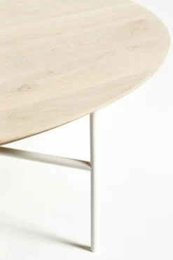 Tribeca Soffbord 80 cm, Såpad Rustik Ek/Svarta Ben