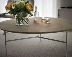 Tribeca Soffbord 80 cm, Såpad Rustik Ek/Svarta Ben