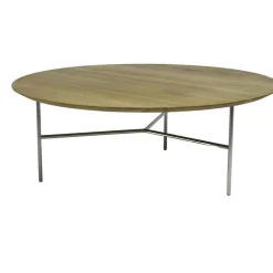 Tribeca Soffbord Rustikt Oljad Ek / Satinkromat Stål, 80 cm