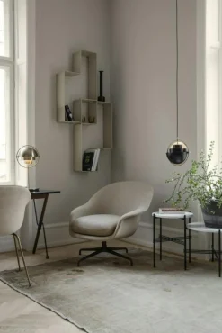 GUBI Sidobord & Avlastningsbord-TS Sidobord 40 cm, Polerat Stål / Vit Carraramarmor