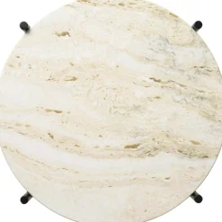 GUBI Sidobord & Avlastningsbord-TS Sidobord 40 cm, Polerat Stål / Vit Carraramarmor