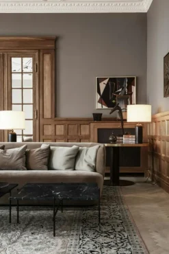 GUBI Soffbord-TS Soffbord 105x105 cm, Svart / Vit Marmor