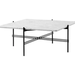 GUBI Soffbord-TS 80x80 Soffbord, Svart / Vit Marmor