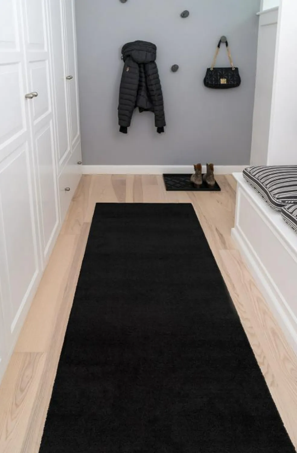 Unicolor Dörrmatta Svart, 200x90 cm