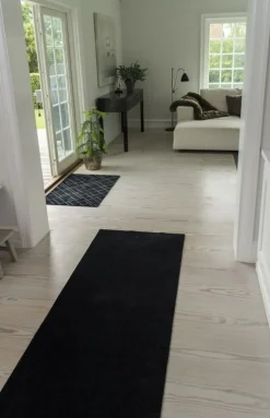 Unicolor Dörrmatta Svart, 200x90 cm