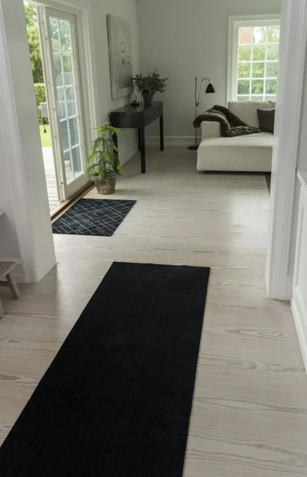 Unicolor Dörrmatta Svart, 200x90 cm