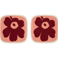 Unikko Tallrik 10x10 cm, Röd