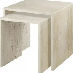 VARU Soffbord 2 Delar Marmor, Grå