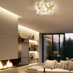 SLAMP Plafonder|Vägglampor-Veli Aurea Vägg-/Taklampa Vit / Guld, 78 cm