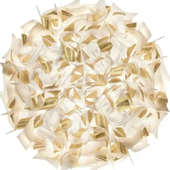 SLAMP Plafonder|Vägglampor-Veli Aurea Vägg-/Taklampa Vit / Guld, 78 cm