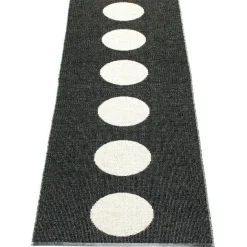Pappelina Utomhusmattor & Balkongmattor|Plastmattor-Vera Matta Svart / Vanilj, 70x225 cm