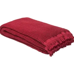 Våffla Pläd 130x200 cm, Röd