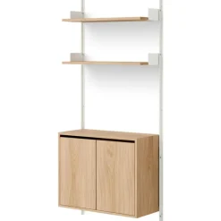 New Works Modulära Hyllsystem-Vägghylla 1900 Högt Skåp Med Dörrar, Ek / Svart