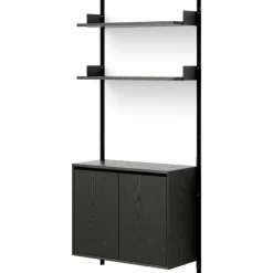 New Works Modulära Hyllsystem-Vägghylla 1900 Högt Skåp Med Dörrar, Ek / Svart