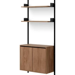 New Works Modulära Hyllsystem-Vägghylla 1900 Högt Skåp Med Dörrar, Ek / Svart