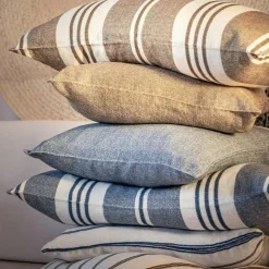 Vändteg Kuddfodral 40x60 cm, Marinblå/Off-white