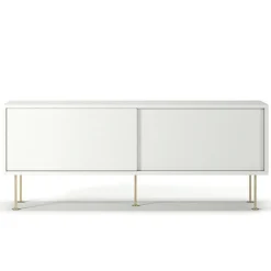 Decotique Tv-Bänkar & Mediabänkar-Vogue Mediabänk Med Ben 136 cm, Valnöt / Svart