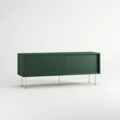 Decotique Tv-Bänkar & Mediabänkar-Vogue Mediabänk Med Ben 136 cm, Valnöt / Svart