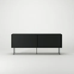 Decotique Tv-Bänkar & Mediabänkar-Vogue Mediabänk Med Ben 136 cm, Valnöt / Svart