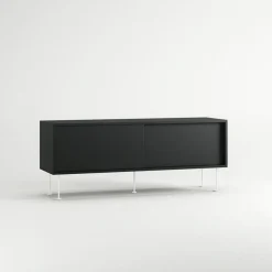 Decotique Tv-Bänkar & Mediabänkar-Vogue Mediabänk Med Ben 136 cm, Valnöt / Svart