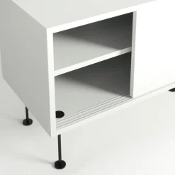 Decotique Tv-Bänkar & Mediabänkar-Vogue Mediabänk Med Ben 136 cm, Valnöt / Svart