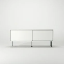 Decotique Tv-Bänkar & Mediabänkar-Vogue Mediabänk Med Ben 136 cm, Valnöt / Svart