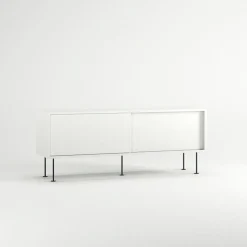 Decotique Tv-Bänkar & Mediabänkar-Vogue Mediabänk Med Ben 136 cm, Valnöt / Svart