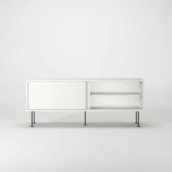 Decotique Tv-Bänkar & Mediabänkar-Vogue Mediabänk Med Ben 136 cm, Valnöt / Svart