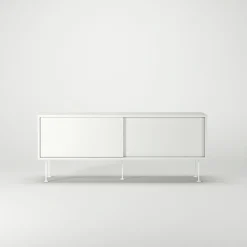 Decotique Tv-Bänkar & Mediabänkar-Vogue Mediabänk Med Ben 136 cm, Valnöt / Svart