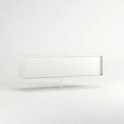 Decotique Tv-Bänkar & Mediabänkar-Vogue Mediabänk Med Ben 136 cm, Valnöt / Svart