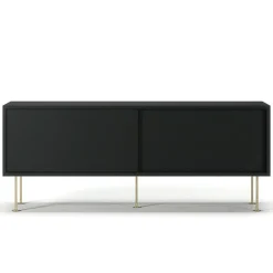 Decotique Tv-Bänkar & Mediabänkar-Vogue Mediabänk Med Ben 136 cm, Valnöt / Svart