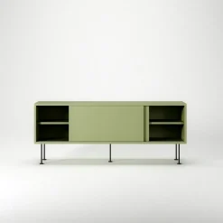 Decotique Tv-Bänkar & Mediabänkar-Vogue Mediabänk Med Ben 136 cm, Valnöt / Svart