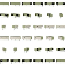 Decotique Tv-Bänkar & Mediabänkar-Vogue Mediabänk Med Ben 136 cm, Valnöt / Svart