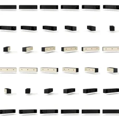 Vogue Mediabänk Med Ben 180 cm, Vitpigmenterad Ek / Mässing