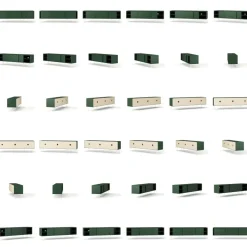 Vogue Mediabänk Med Ben 180 cm, Vitpigmenterad Ek / Mässing