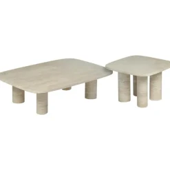 Blomus Sidobord & Avlastningsbord-Volos Sidobord S 52x52 cm Silver Travertine Sidobord 52x52 cm, Travertin