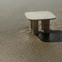 Blomus Sidobord & Avlastningsbord-Volos Sidobord S 52x52 cm Silver Travertine Sidobord 52x52 cm, Travertin