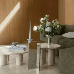 Volos Soffbord Ø75, Travertin