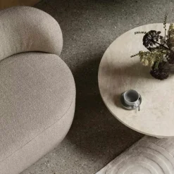 Volos Soffbord Ø75, Travertin