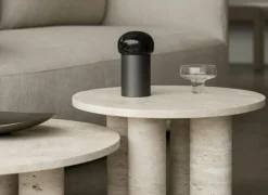 Volos Soffbord Ø75, Travertin