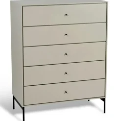 Mavis Byråer-Volt Byrå Med 5 Lådor, Beige/Svart